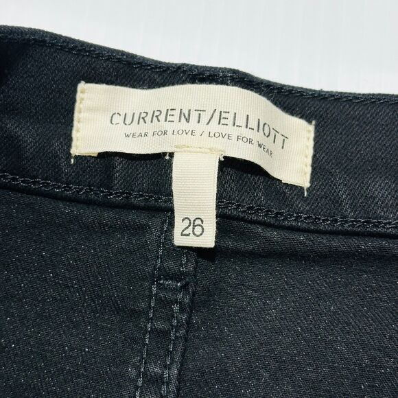 Current/Elliott The Soulmate Jeans Women's 26 Black Denim Slim Fit Straight NWT - Picture 12 of 15